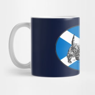 Scottie Dog / Scottish Terrier, with the flag of Scotland Mug